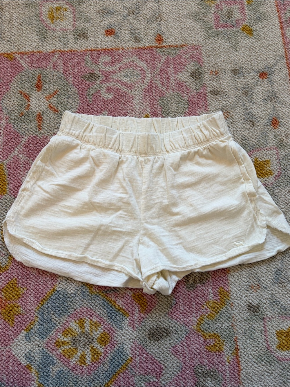 VS PINK Cream Elastic Waist Shorts